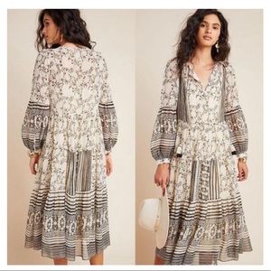 Anthropologie Talulah Tiered Midi Dress, Size M